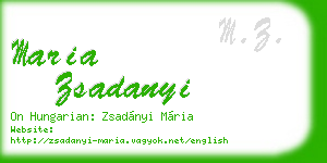 maria zsadanyi business card